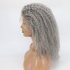 zigzag hair Afro Curly Human Hair Wig Grey 13x6 Lace Front Wigs Human Hair for Black Women Ash Curly Afro Wig Pre Plucked Hairline 150% Density with Baby Hair (14 Inch, Grey)