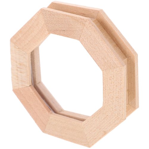 Toyvian Wood Dollhouse Windows Miniature Octagonal Window Frame 1:12 Dollhouse Wooden Doors Miniature Furniture Window Frame Model for Mini House Decoration