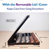 CO5IN1 Coin Sort Tray Coin Counter with Lid for All Coins, Dispenser for Counting, Accurate & Easy to Wrap, Change Sorter Coin Organizer & Holder, Ideal for Bank Teller, Small Business, Home & Office