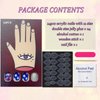 OHWODA Independence Day Press on Nails Square 4th of July Short Fake Nails Blue Red Patriotic False Nail Tips American Day Nails Designs Short Nails Press ons 24Pcs (style14)