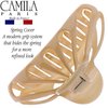 Camila Paris CP3054 French Hair Clip for Women Thick Hair for Long Curly Wavy Hair, Beige, Girls Hair Claw Clips Fashion Styling Hair Accessories for Women, Strong Hold No Slip Grip, Made in France