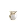 Generic Small mini lite gold metal hair claw clip with faux pearls and crystals