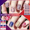 SILPECWEE 15 Sheets 4th of July Nail Polish Strips Independence Day Nail Wraps for Women Patriotic American Nail Polish Stickers Self Adhesive Fingernail Manicure Design with Nail File
