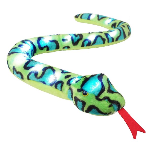 JIAHG 41.3" Plush Animal Throw Pillow Stuffed Snake Hugging Pillow Creepy Realistic Prank Stuff Plush Toy LED Lighted Snake Cuddly Snuggle Pillow Body Sleeping Pillow Bolster Halloween Decor Birthday