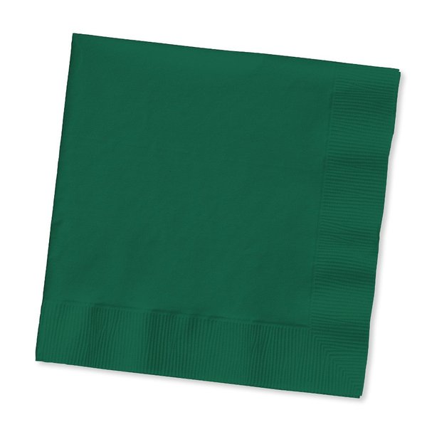 Creative Converting Touch of Color 200 Count 2-Ply Paper Beverage Napkins, Hunter Green - 253124