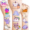 Caticorn Temporary Tattoos Birthday Party Supplies Decorations 96PCS Cat Unicorn Tattoos Stickers Cute Party Favors Kids Girls Boys Gifts Classroom School Prizes Themed Christmas