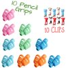 Mr. Pen- Pencil Grips for Kids Handwriting, 20 PCS (10 Finger Grips+10 Clips), Pencil Grips, Pencil Grips for Kids, Pencil Holder for Kids, Pencil Grippers, Finger Grips for Pencils, Pen Grip