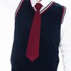 Sucrain 5pcs Boy's Necktie Pre-tied Adjustable Neck Strap Tie for Wedding Graduation School Uniforms