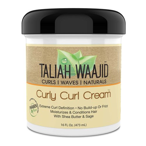 Taliah Waajid Curls Waves Natural - Curly Curl Cream | Extreme Curl Definition Hair Styling Gel | No Build-up or Frizz | 100% Paraben Free | Shea Butter & Sage - 16oz (T072)