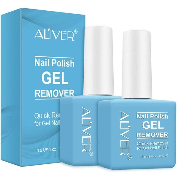 Gel Nail Polish Remover 2 Pack, Gel Polish Remover Soak-Off Gel Polish, Quickly & Easily Remove Gel Nail Polish in 3-5Mins, Don't Hurt Your Nails -15ml