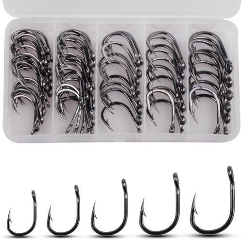 Fishing Live Bait Hooks 2X Strong Stainless Steel Fishing Hooks Saltwater Super Sharp Bait Fish Hooks Freshwater Circle Hooks