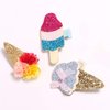 Baby Girls Hair Clips Ice Cream Shape Clips Glitter Sparkly Hair Bows Boutique Hair Barrettes hairpins hair accessories for Little Girls Teens or women, 8 pcs