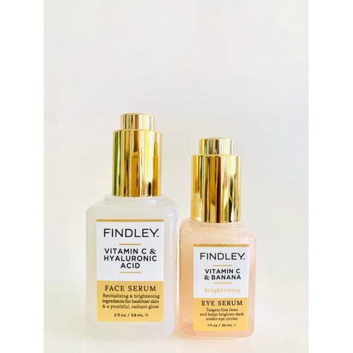 Bundle of Findley Vitamin C & Hyaluronic Acid Face Serum and Vitamin C & Banana Eye Serum, 2 items, NO BOX