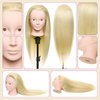 Neverland Beauty Mannequin Head with 50% Real Human Hair, 24 Inch Makeup Cosmetology Manikin Practice Head with Hair, Braiding Hairdressing Doll Head for Hair Styling with False Eyelashes