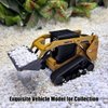 Mostop Construction Truck Toy 3 in 1 Skid Steer Loader with Metal Forklift and Grab Shovel Construction Vehicle, 1/50 Tracked Metal Forklift Truck Toy for Kids Boys Ages 3+