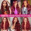 oisiyu 99j Burgundy Lace Front Wigs Human Hair 99J 13X6 HD Transparent Body Wave Lace Frontal Wigs 180% Density Glueless Pre Plucked with Baby Hair Wigs for Women Super Soft 26Inch