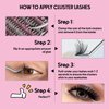 Perfect Key 200 Clusters Natural Look Eyelash Extensions Wispy Lash Clusters D Curl Cluster Lash Extensions 10-18mm (40D50D-200 Black)