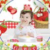 YYMYMGJ 24PCS Strawberry Party Favors Strawberry Themed Wristbands Silicone Bracelets for Baby Shower Sweet Berry Strawberry 1st Birthday Party Strawberry Party Summer Party Supplies Decorations