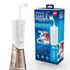 Ontel Miracle Smile Water Flosser for Teeth & Gum Health, Unique H-Shaped Flossing Head & 4 Water Jets, Cordless Water Flosser Features 360° Cleaning & 3 Pressure Modes, USB Rechargeable Dental Floss
