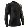 HUGE SPORTS Men's Splice UV Sun Protection UPF 50+ Skins Rash Guard Long Sleeves(Sea Forest, M)