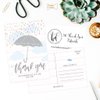 50 4x6 Rain Umbrella Blank Thank You Postcards Bulk, Cute Modern Sprinkle Baby Shower Rainbow Showered With Love Thank You Note Card Stationery For Wedding Bridesmaid Bridal, Religious, Holiday