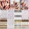 8Sheets Leopard Nail Stickers for Nail Art,3D Self-Adhesive Designer Nail Art Supplies for Leopard Frensh Nail Decals Leopard Print for Nail Art Design, Nail Stickers for Girls DIY Nail Art Decoration