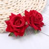 Lopsity 2PCS Rose Flower Hair Clip Hair Barrettes for Women Flower Hair Pins Rose Bridal Hair Combs For Brides Wedding Hair Accessories Flamenco Dancer (red)