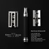 Edwin Jagger Double Edge Safety Razor With Long Handle (Blue) (Black Chrome Laser 3D Diamond)
