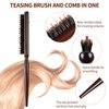 3 Pieces Teasing Comb for Women Include 2 Triple Teasing Comb Rat Tail Combs and Boar Bristle Brushes Comb for Stylist Men Backcombing Slicking Curly Thick Wet Hair