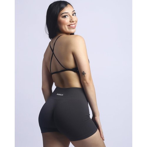 AUROLA Power Scrunch Butt Workout Shorts for Women Seamless Gym Shorts High Waist Tummy Control Yoga Biker Shorts,Coal Grey,M