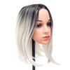 SWACC Ombre Colors Straight Short Hair Bob Wig Synthetic Colorful Cosplay Daily Party Flapper Wig for Women with Wig Cap (Grey)