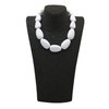 JHWZAIY White Beads Necklace, Costume Jewelry For Women Strand Necklaces, Acrylic African Beaded Necklace Chunky Statement, Halloween Necklaces (02 Necklace earrings set)