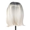 SWACC Ombre Colors Straight Short Hair Bob Wig Synthetic Colorful Cosplay Daily Party Flapper Wig for Women with Wig Cap (Grey)