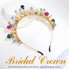 YBSHIN Rhinestone Headband Gold Crystal Hair Band Pearl Hair Hoop Wedding Headpiece Bridal Headwear for Women and Girls