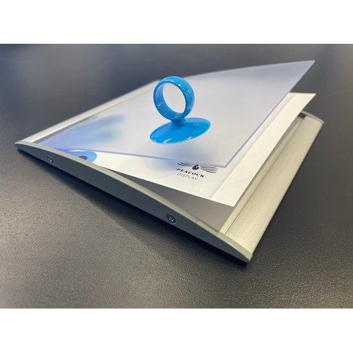 Peacock display Curved Office Business Door Sign Holder | Aluminum Wall Mount Name Plate Holder, cubicle sign holder, sturdy and beautiful 7.00" W X 6.00" H (N170x6" 2 signs)