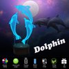 FULLOSUN Night Light for Kids Ocean Dolphin 3D Night Light Porpoise Bedside Lamp with Remote Control 16 Color Changing Xmas Halloween Birthday Gift for Child Baby Girl