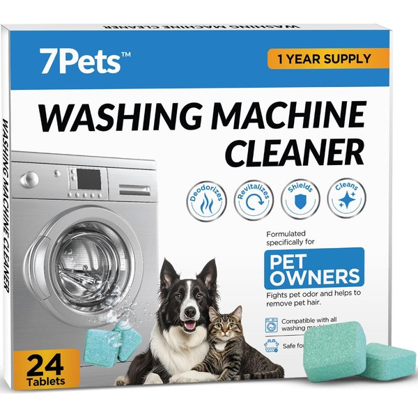 Washing Machine Cleaner Tablets 24 Pack, 1 Year Supply, Formulated for Pet Owners, Deep Cleaning Descaler for HE, Top & Front Load Washers, Septic Safe & Eco-Friendly, Removes Residue, Grime and Odors