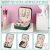 Yinkin 12 Pcs Mini Travel Jewelry Case Bridesmaid Proposal Gift Boxes Small Jewelry Organizer PU Leather Earring Organizer Box Bulk Travel Accessories Portable Travel Jewelry Holder (Green)