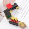 Alasum 3pcs Mini Wooden Train Set Christmas Miniature Retro Steam Train Simulation Steam Train Model Sculpture for Xmas Table Adornment, 9.70X1.80X1.10CM