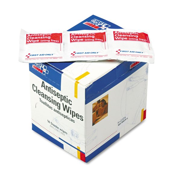 First Aid Only H307 Antiseptic Cleansing Wipes 50/Box