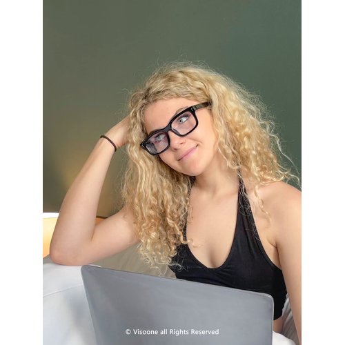 Rectangle Blue Light Blocking Glasses Anti Eyestrain UV Glare Reading Gaming Women Men Black Eagle