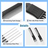 Biaungdo Carbon Lift Teasing Comb with Metal Prong, 2 Pack Black Hair Teasing Combs Hair Pick Comb Teasing Lifting Fluffing Comb with 5 Stainless Steel Pins for Women, Hair Salon