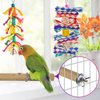 KATUMO Small Bird Toys, Colorful Bamboo Hanging Shredding Toys Parrot Chew Wooden Blocks Natural Wood Ladder Bird Perch for Parakeets, Conures, Cockatiels, Budgies, Love Birds and Other Small Birds