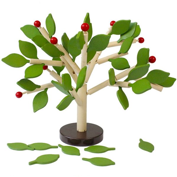 LUOZZY Wooden Puzzle Toys for Kids 3D Tree Shaped Puzzle Toys DIY Assemble Toys Birthday for Kids, Green