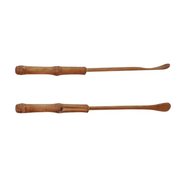 WEEMYY 7.2 Inch Natural Handmade Bamboo Teaspoon - Long Tasting Spoon for Tea, Sugar, Spices, Coffee, Dessert - Eco-Friendly, Ideal for Home, Kitchen, Restaurant Use, Nartual, 2 Pack