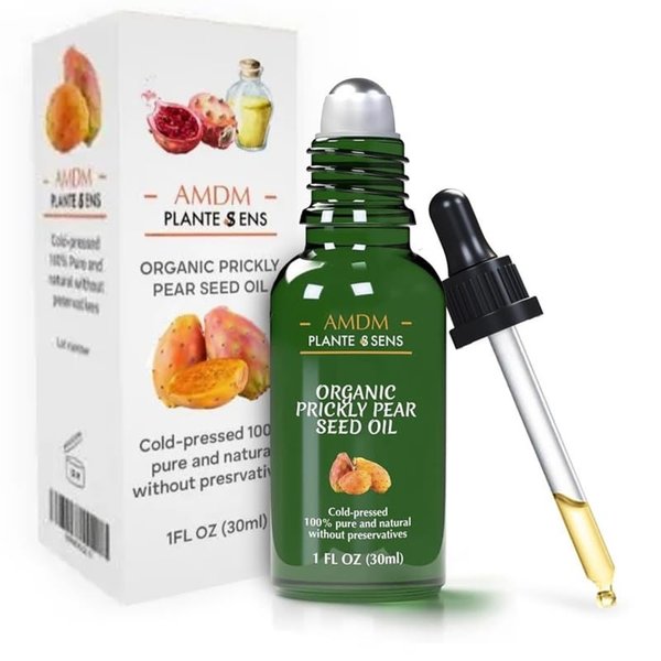 AMDM Organic Prickly Pear Seed Oil : discover Organic Prickly Pear Oil (Barbary Fig) for face, skin, body, nails and hair, Precious extract of Prickly Pear Seeds.(1FL OZ)