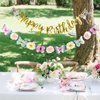 SUNBEAUTY Butterfly Happy Birthday Banner Butterfly Birthday Party Decoration Garden Party Decorations Fairy Party Decoration Spring Banner Flowers Banner | Pre-Strung