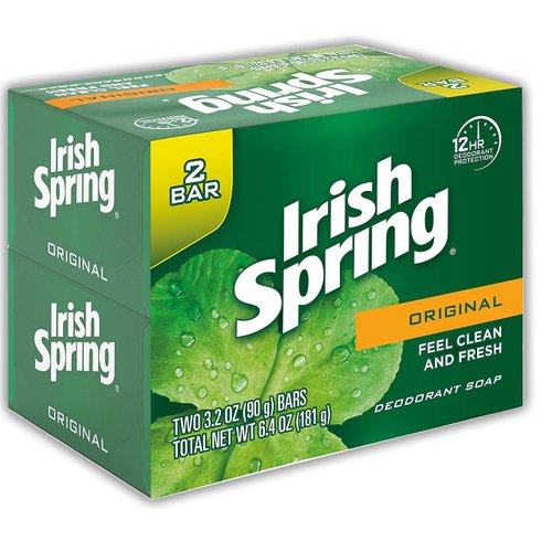 Irish Spring Original Scent Bar Soap 3.2 oz. Pack of 2