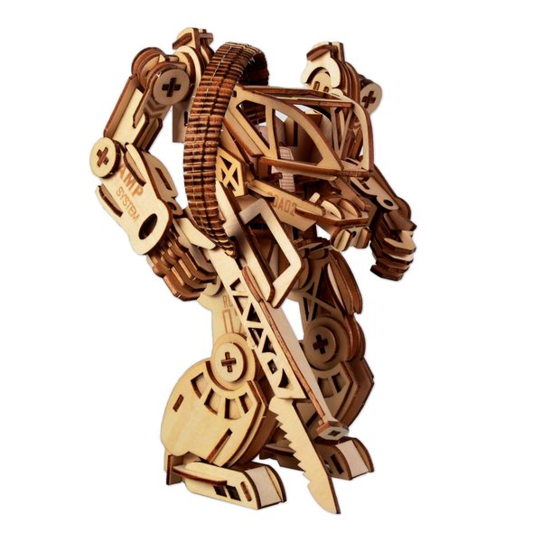 3D Wooden Puzzle DIY Robot Mechanical Armor Model Wood Craft Kit Laser-Cut Kits Engineering Gears Set Assembly Ideal Christmas Birthday Gift for Adult Teens Men Boyfriend Husband