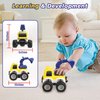Cars Toy for 18m+ Years Old - Baby Toy Cars for Toddlers Push and Go Friction Powered Construction Truck Toys Plastic Action Vehicle Excavator Toy with Playmat Storage Bag for Kids Boys Birthday Gifts